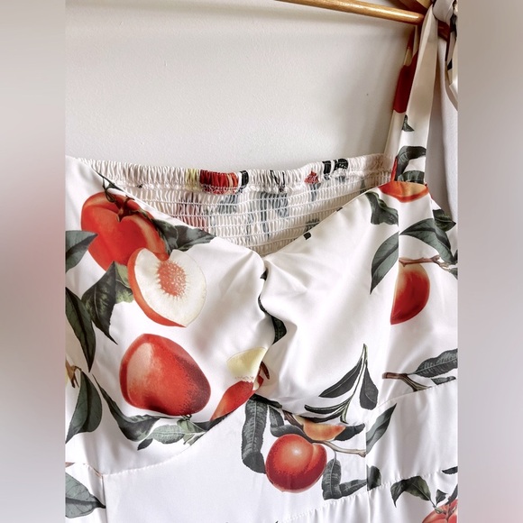 Cider Peach Fruit Split Midi Dress w/Orange and Green Print size 4X plus size - Picture 10 of 16